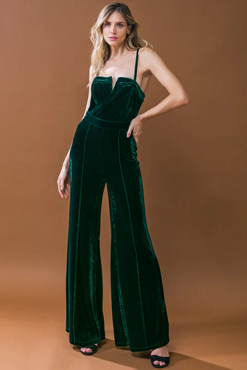 A luxurious and soft velvet jumpsuit, 'Blow A Kiss Velvet Jumpsuit'