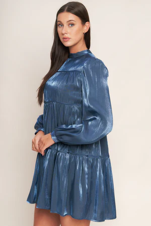 A comfortable and charming woven babydoll mini dress, 'Serenity Calling Woven Babydoll Mini Dress'